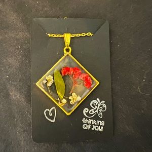 Handmade epoxy resin jewelry.